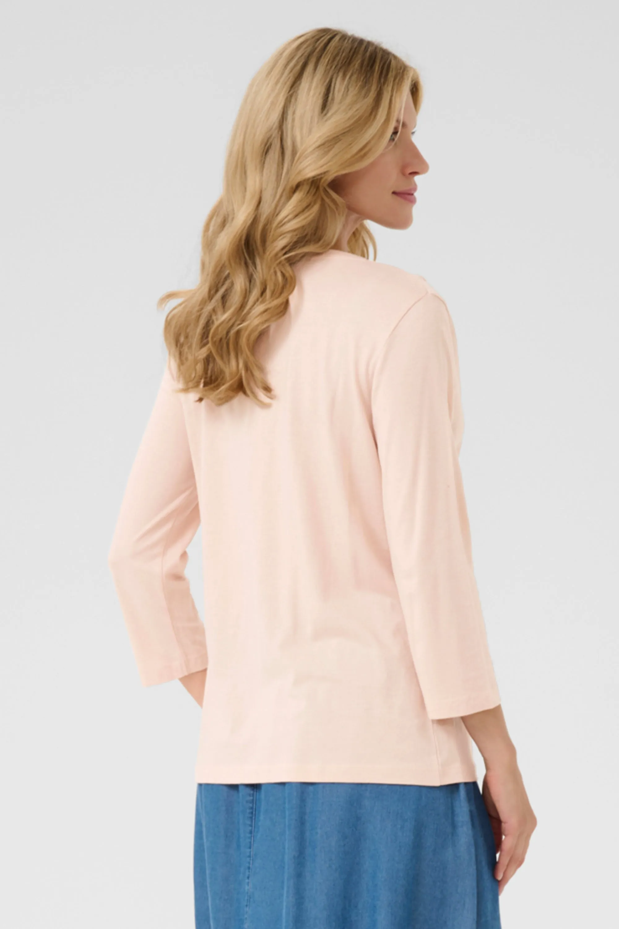 GLITTER V-NECK 3/4 SLEEVE TEE