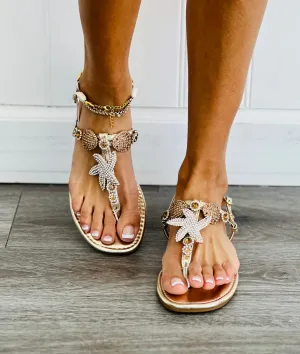 Gold Under The Sea Sandals