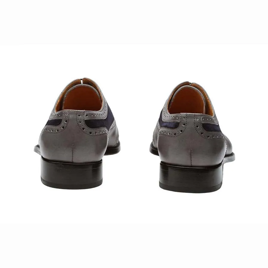 Grey   Navy Suede Gladiator Oxfords