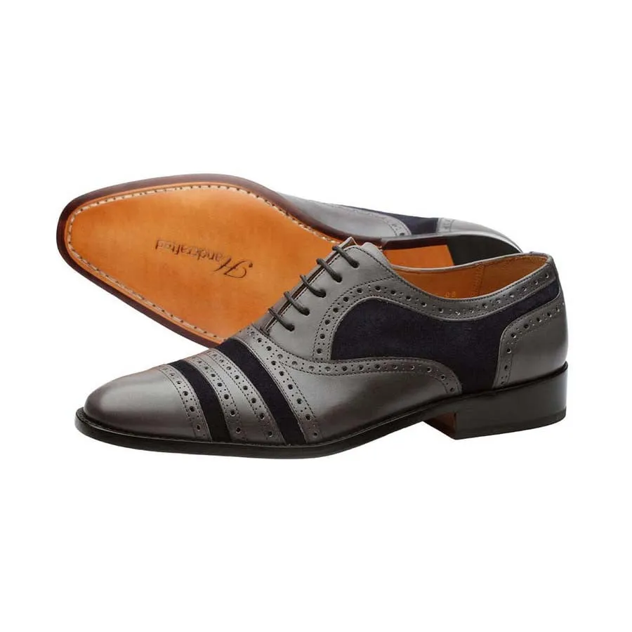 Grey   Navy Suede Gladiator Oxfords