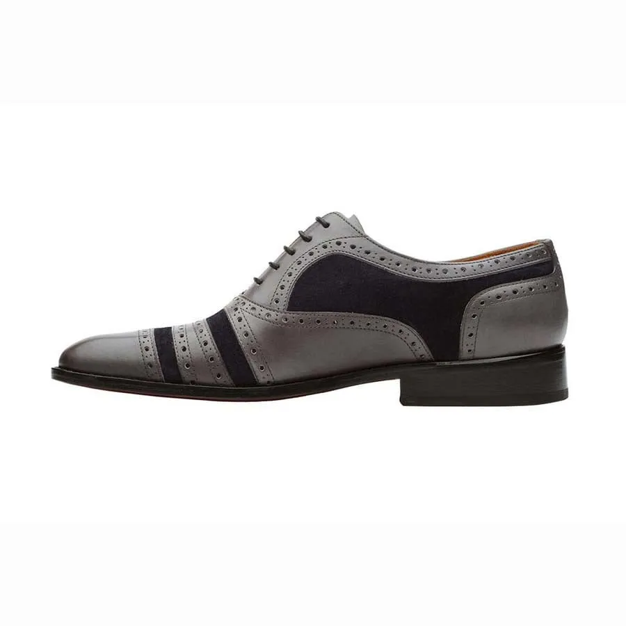 Grey   Navy Suede Gladiator Oxfords