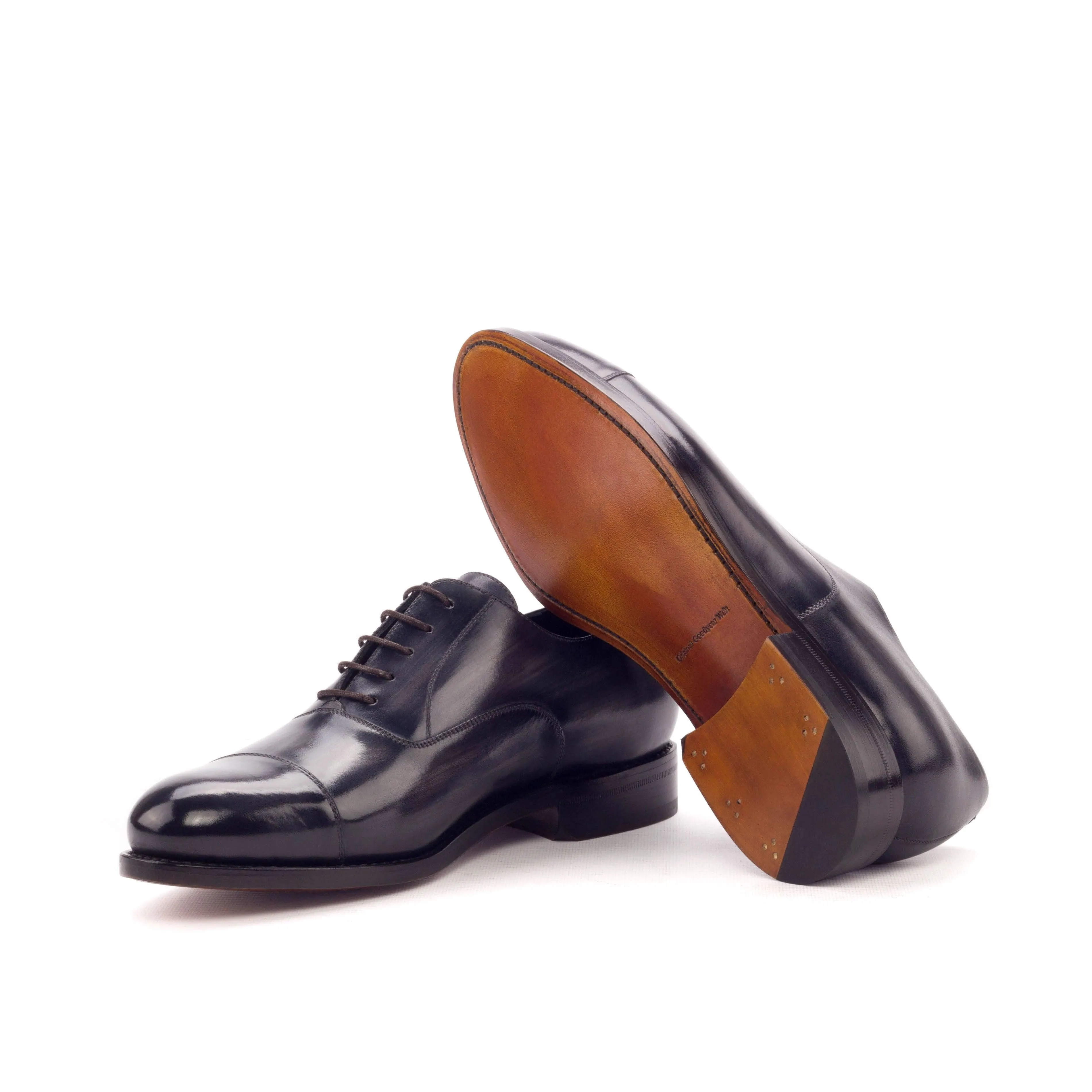 Grey Patina Leather Oxford