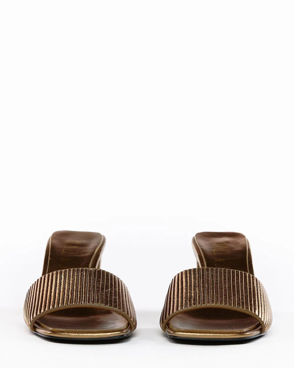 Hael & Jax Dali Gold Leather Heel Slide