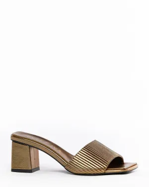 Hael & Jax Dali Gold Leather Heel Slide