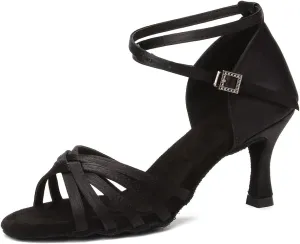 HIPPOSEUS Women Latin Dance Shoes High Heel Open Toe Salsa Tango Bachata Dance Practice Shoes,Model EM