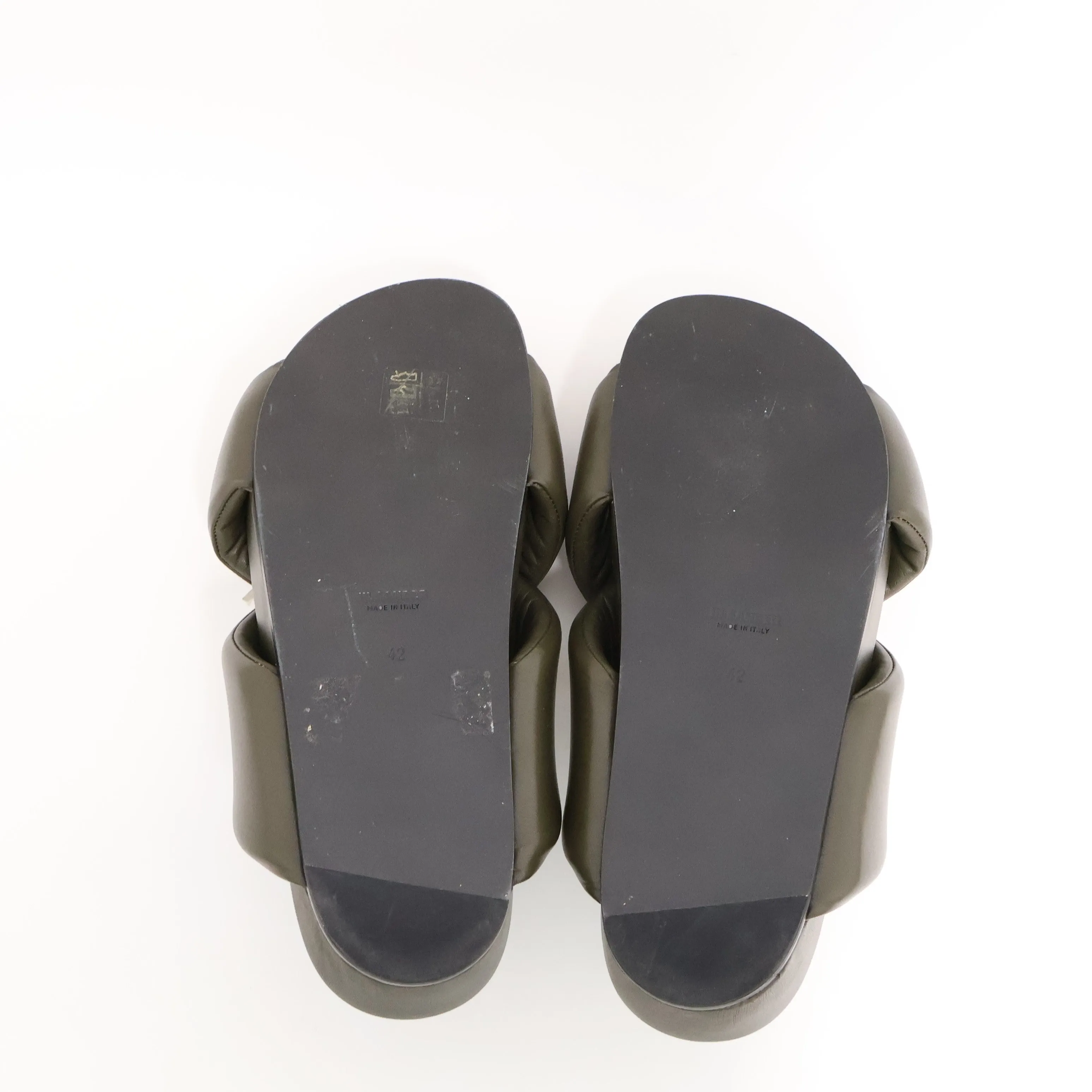 Jil Sander Khaki Sandals Criss-Cross 42