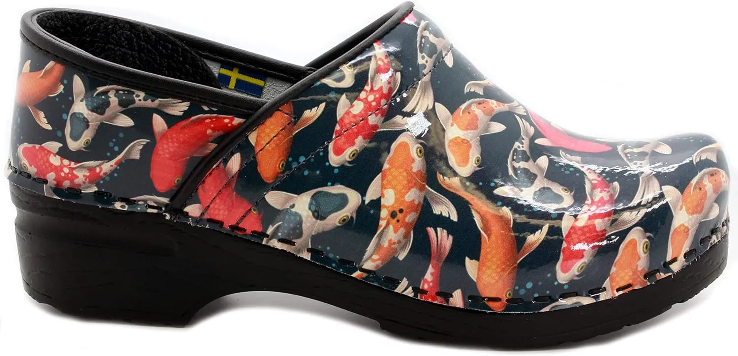 KLGN Women's Professional Printed Leather Clogs