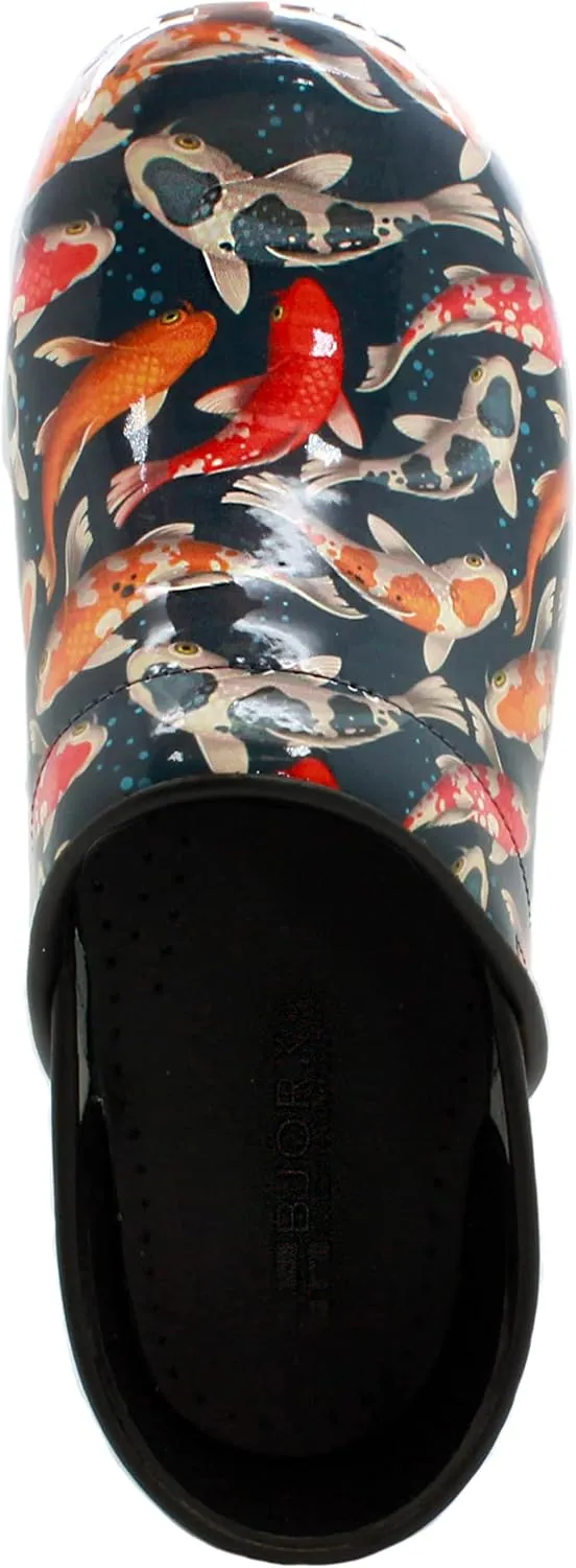 KLGN Women's Professional Printed Leather Clogs