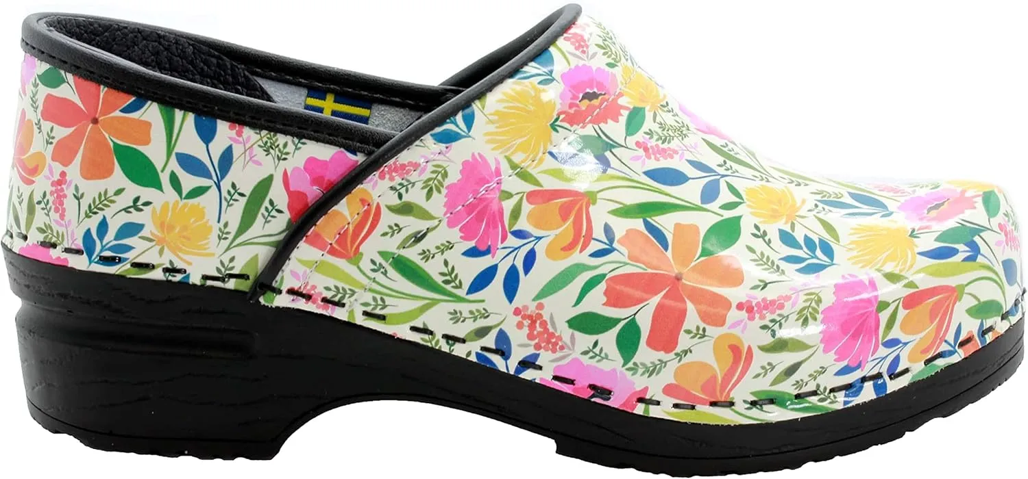 KLGN Women's Professional Printed Leather Clogs