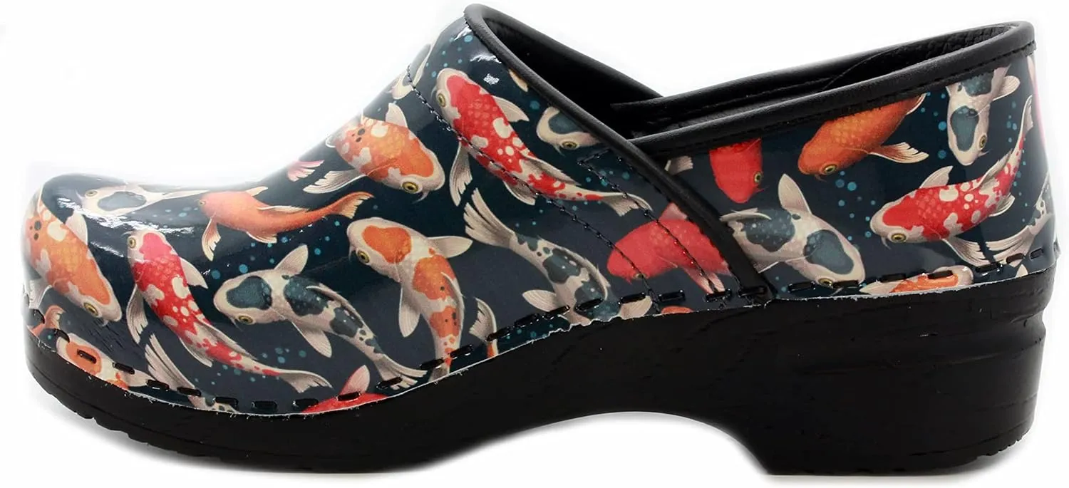 KLGN Women's Professional Printed Leather Clogs