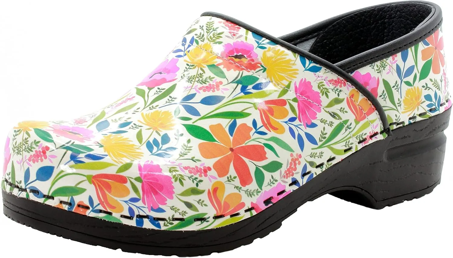 KLGN Women's Professional Printed Leather Clogs