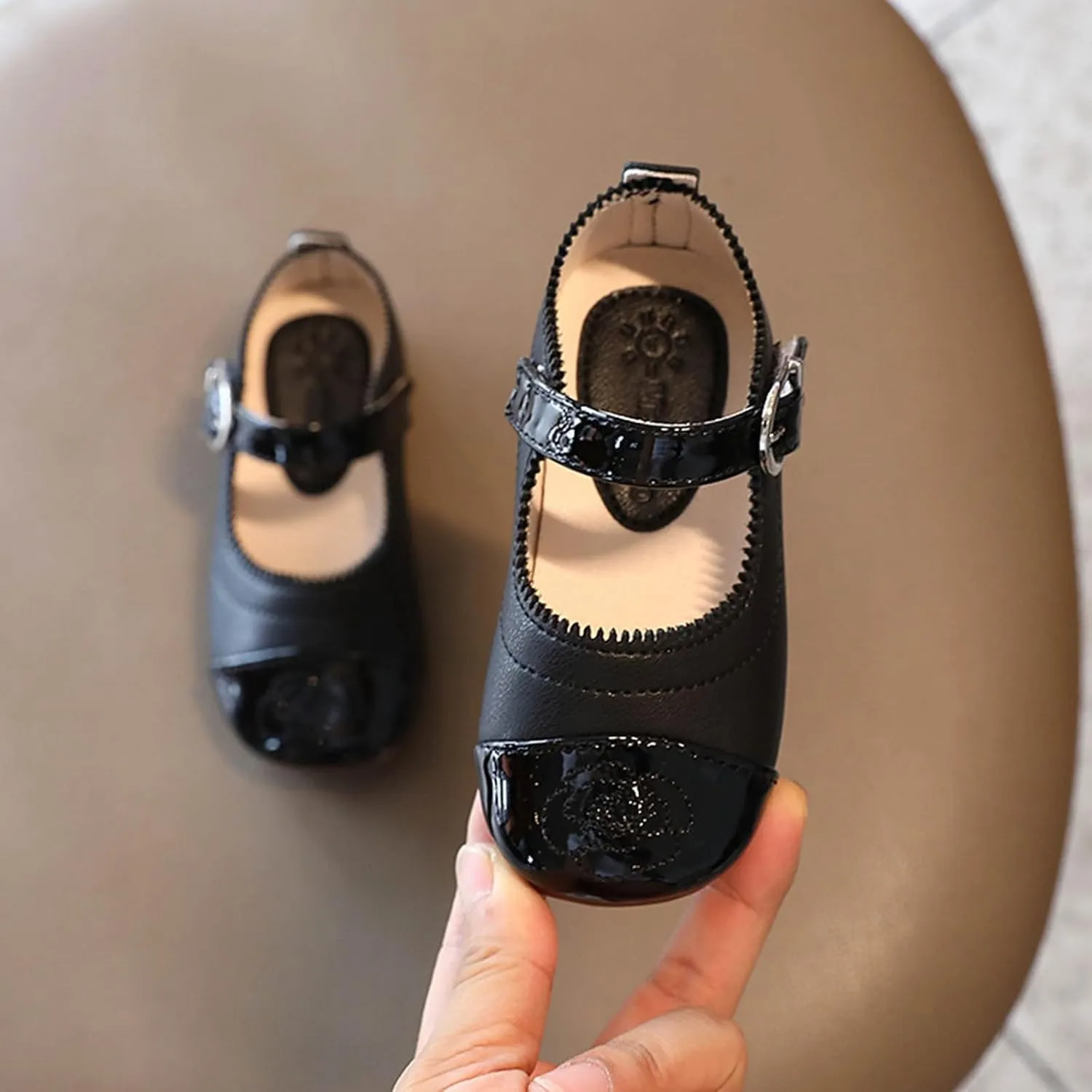 Little Kid Toddler Mary Jane Flats Dress Shoes Girls Ballerina Ballet Mary Janes for Wedding Church Easter School
