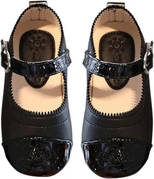 Little Kid Toddler Mary Jane Flats Dress Shoes Girls Ballerina Ballet Mary Janes for Wedding Church Easter School
