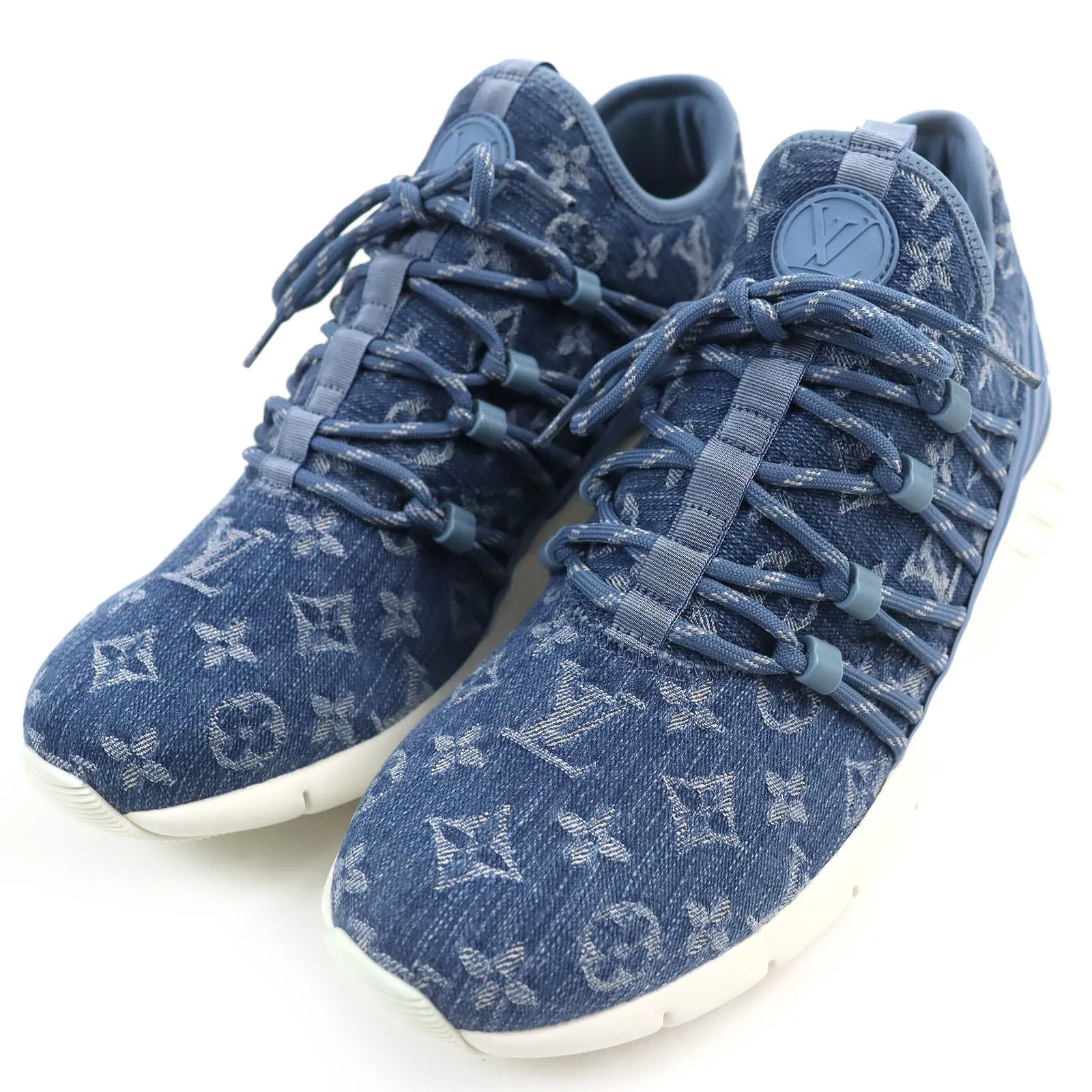 LOUIS VUITTON sneakers Monogram denim Light blue type Fast lane line 6.5