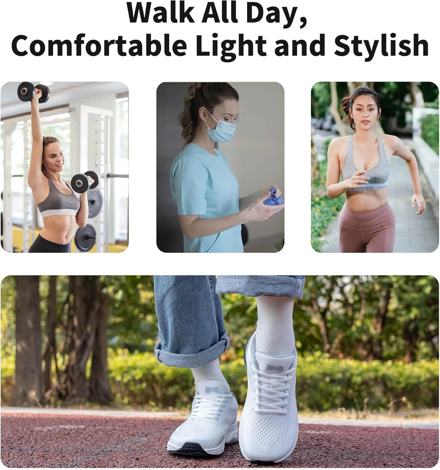 MAFEKE Womens Wide Toe Box Running Shoes Air Arch Support Tennis Athletic Sneakers Orthotic Walking Shoes for Plantar Fasciitis Pain Relief US 6-11