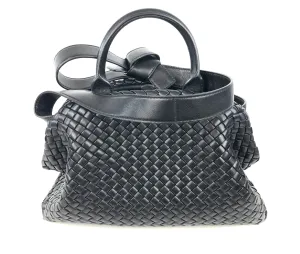Mdium Intrecciato Leather Handle Bag with Detachable Strap