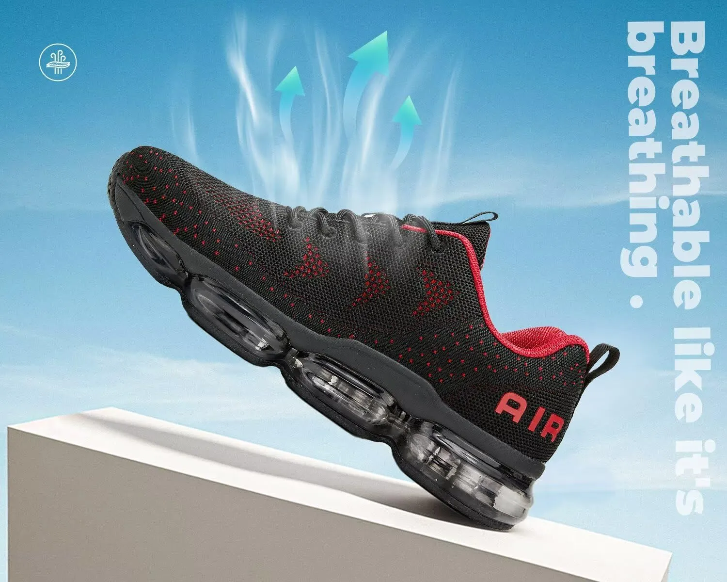 Men's Air Cushion Running Shoes Walking Jogging Fitness Gym Fashion Sneakers Lace Up Casual Comfortable Work Tennis Sport Athletic Trainers