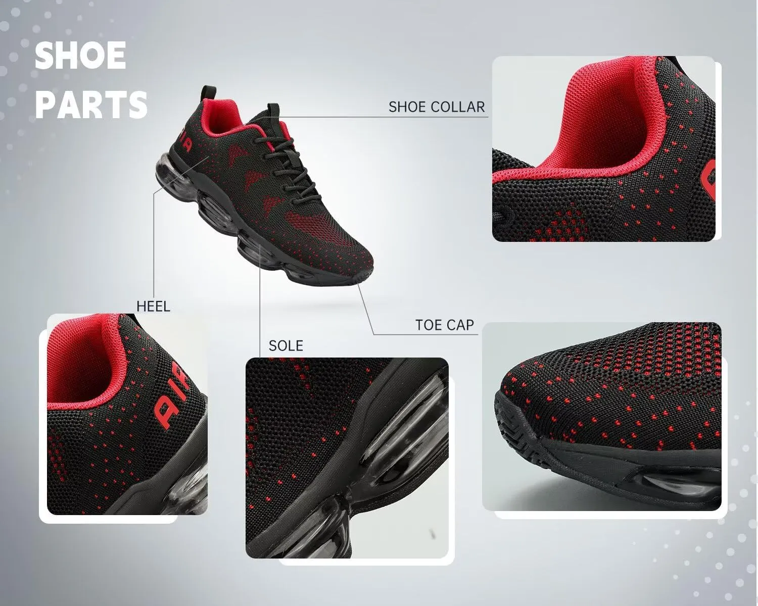 Men's Air Cushion Running Shoes Walking Jogging Fitness Gym Fashion Sneakers Lace Up Casual Comfortable Work Tennis Sport Athletic Trainers
