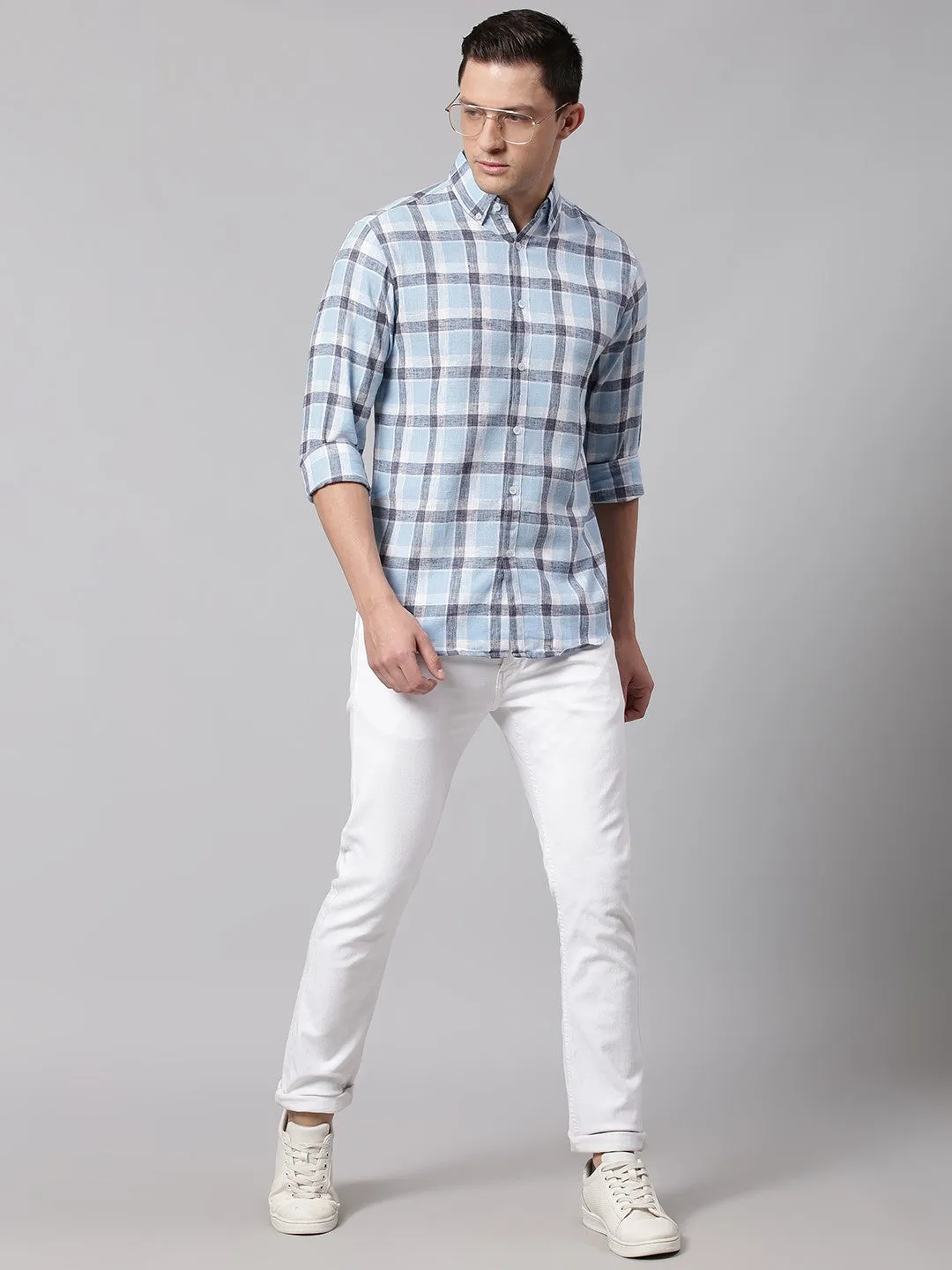 Men's Cuban Collar Regular Fit Solid Khaki Casual Shirt