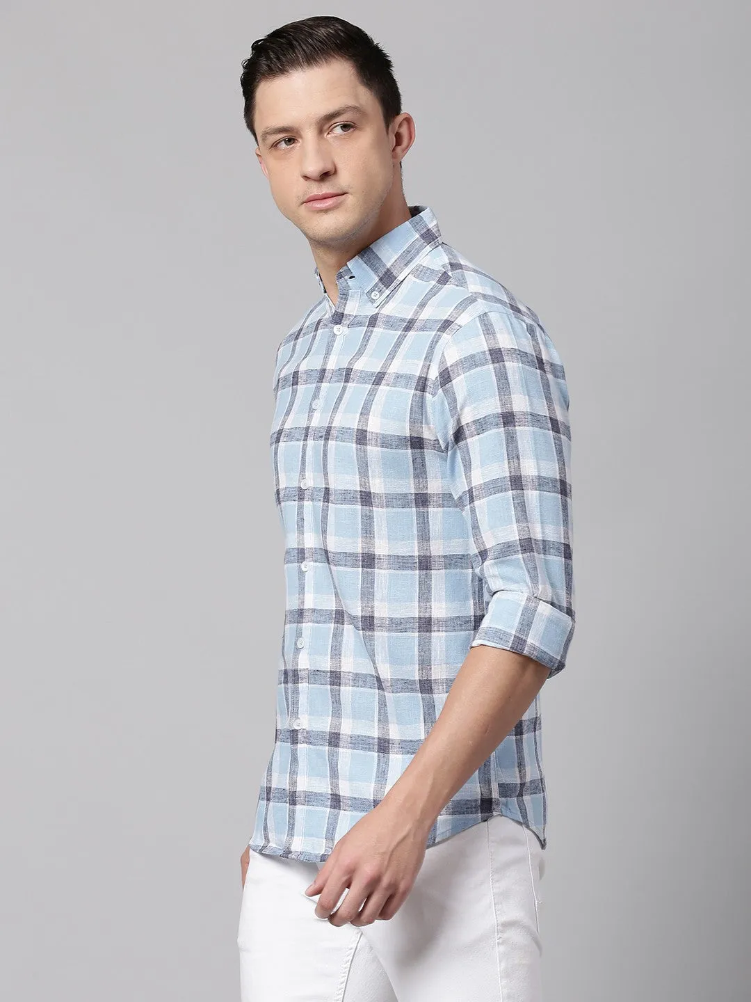 Men's Cuban Collar Regular Fit Solid Khaki Casual Shirt