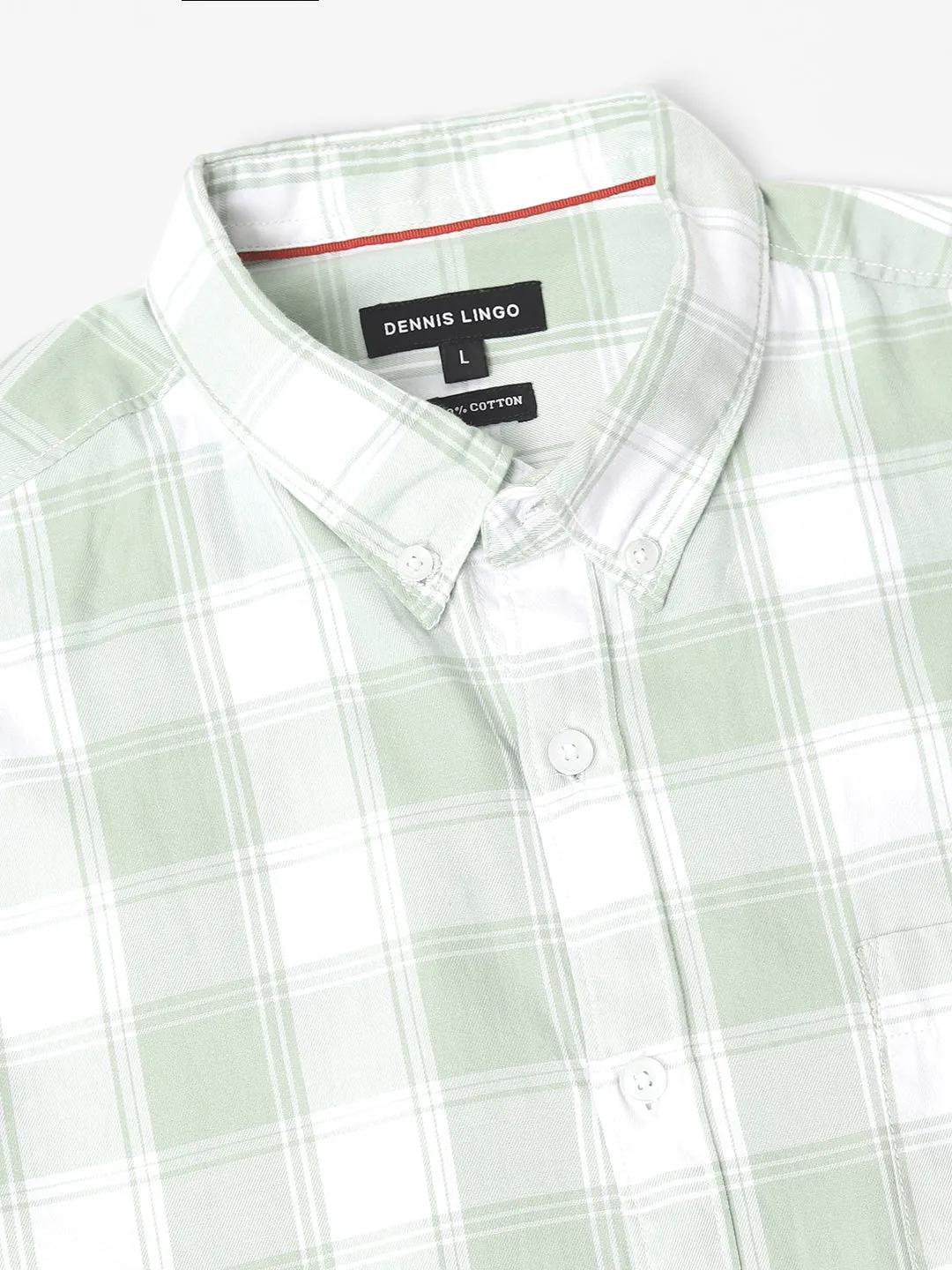 Men's Green Checkered Full Sleeve Casual Shirts