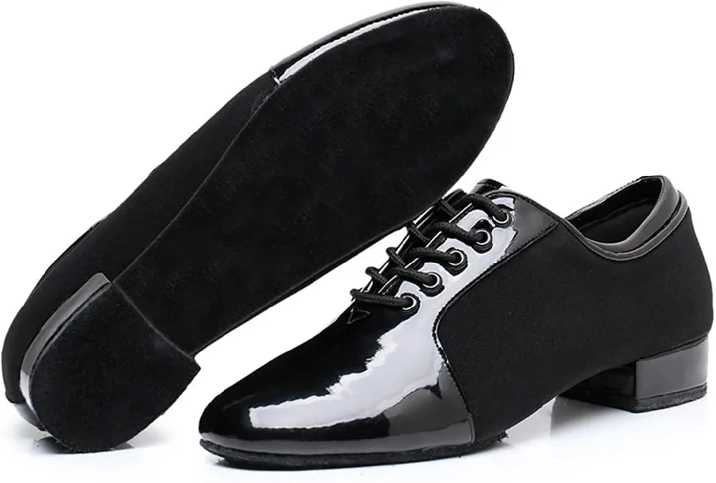 Men's Latin Dance Shoes Modern Dance Shoes Male Oxford Fabric Tango Latin Shoes 2.5cm Heels Breathable Soft Social Ballroom Dance Footwear