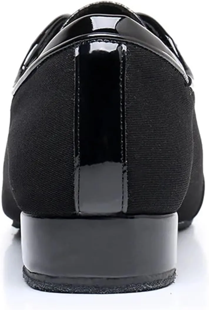 Men's Latin Dance Shoes Modern Dance Shoes Male Oxford Fabric Tango Latin Shoes 2.5cm Heels Breathable Soft Social Ballroom Dance Footwear