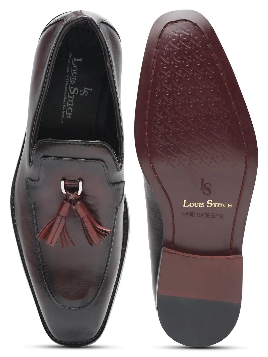 Men's Premium Italian Leather Rosewood Moccasins