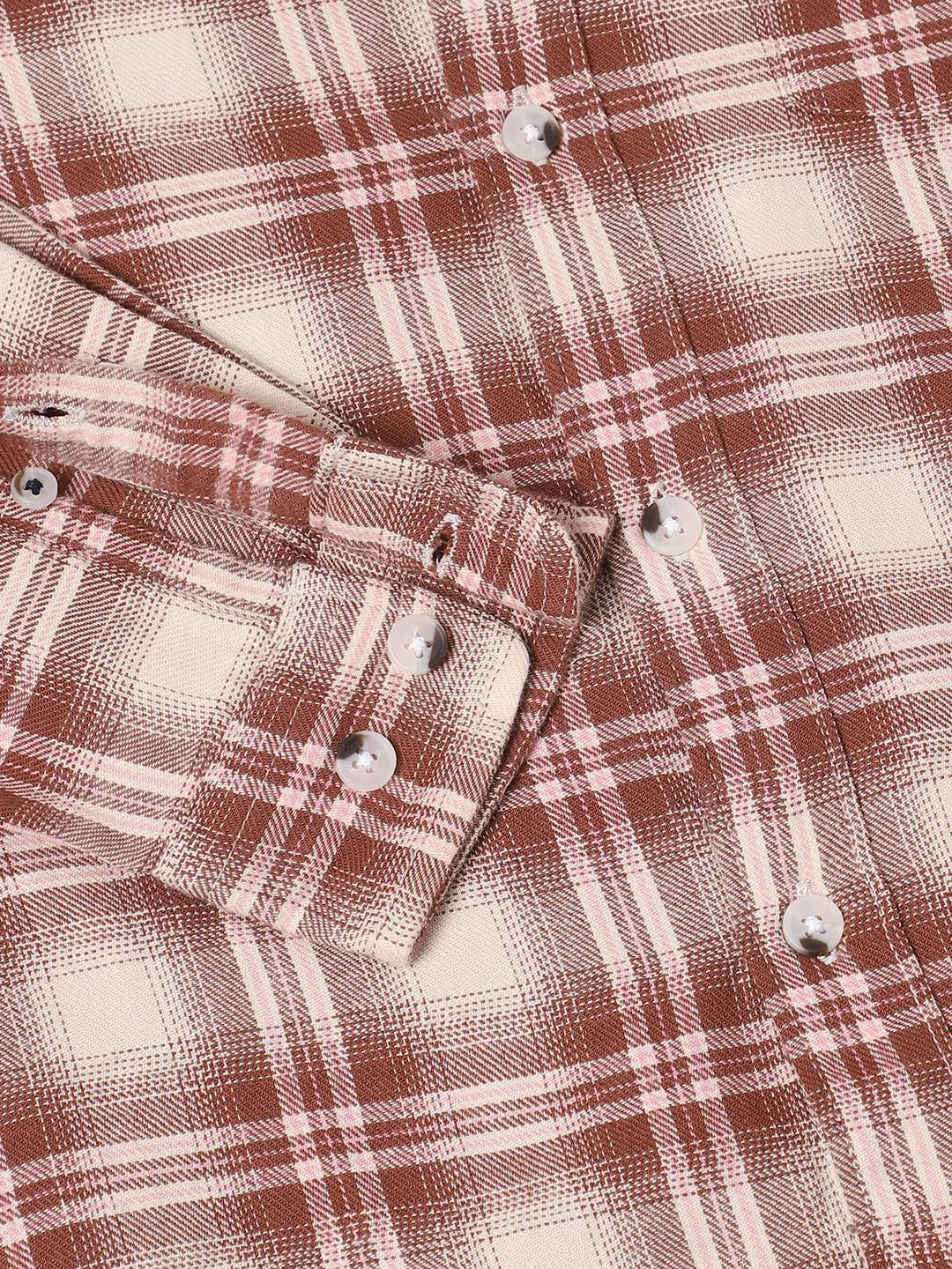 Men's Regular Collar Regular Fit Checks Red Casual Shirts