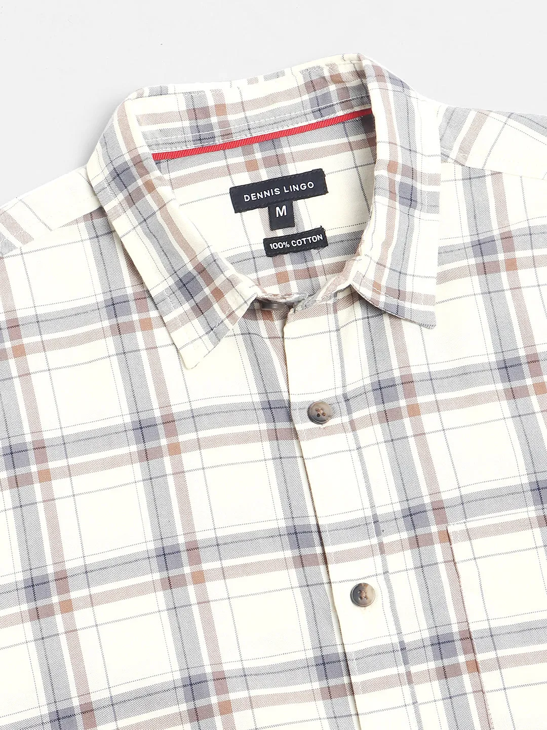 Men's Slim Fit Tartan Checks Pure Cotton Casual Shirt