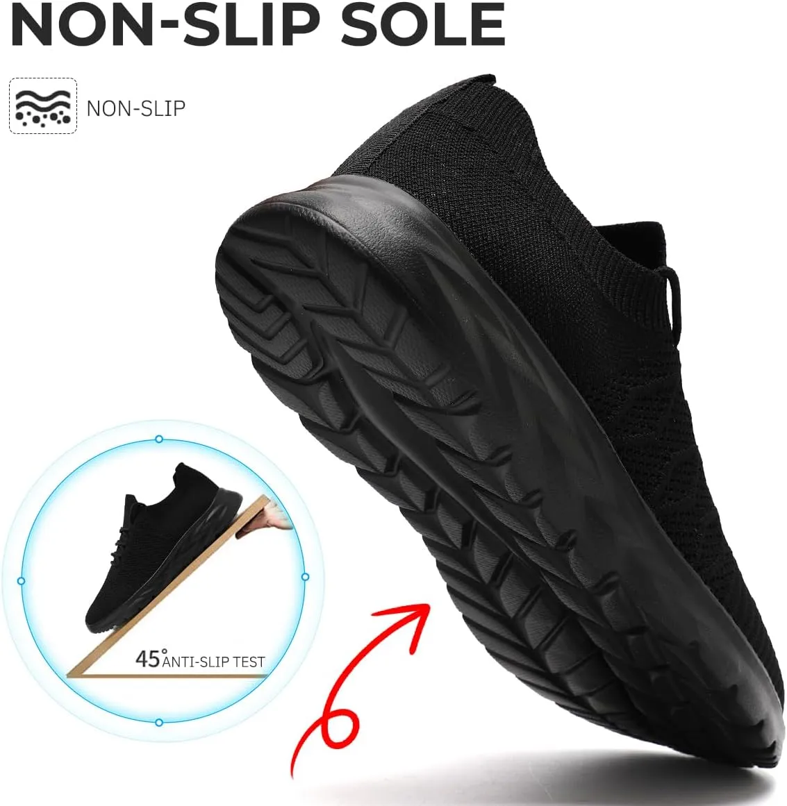 Mens Slip On Running Sneakers Walking Trainers Athletic Gym Fitness Sport Shoes Non Slip Breathable Mesh Workout Fashion Breathable Comfortable