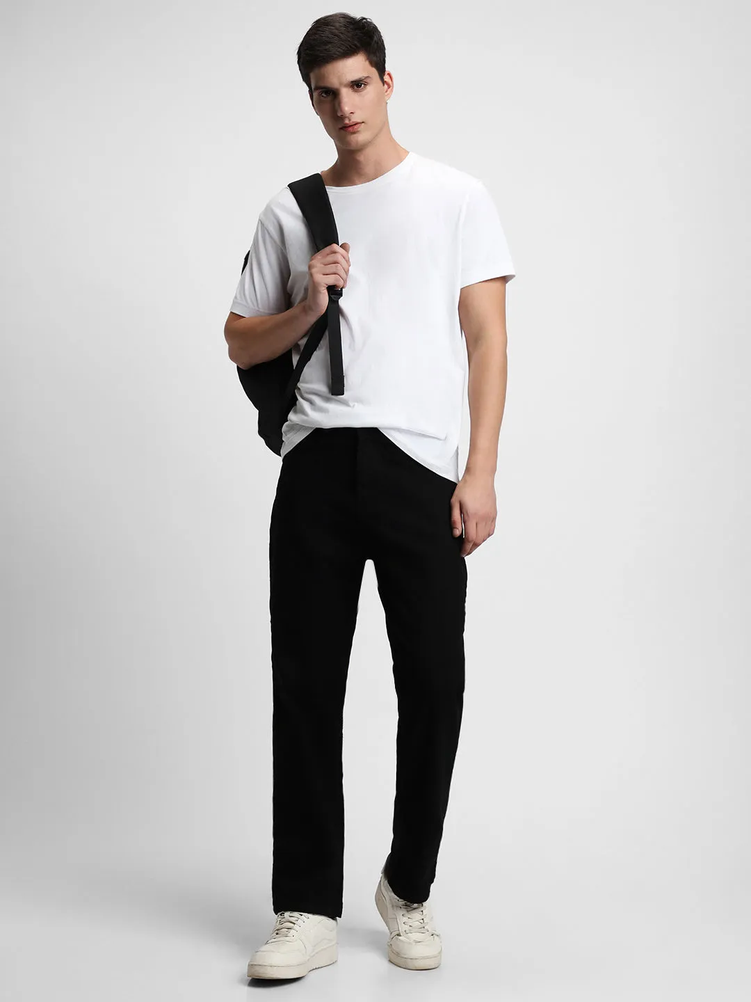 Men's Straight Fit Rinse Black Jeans