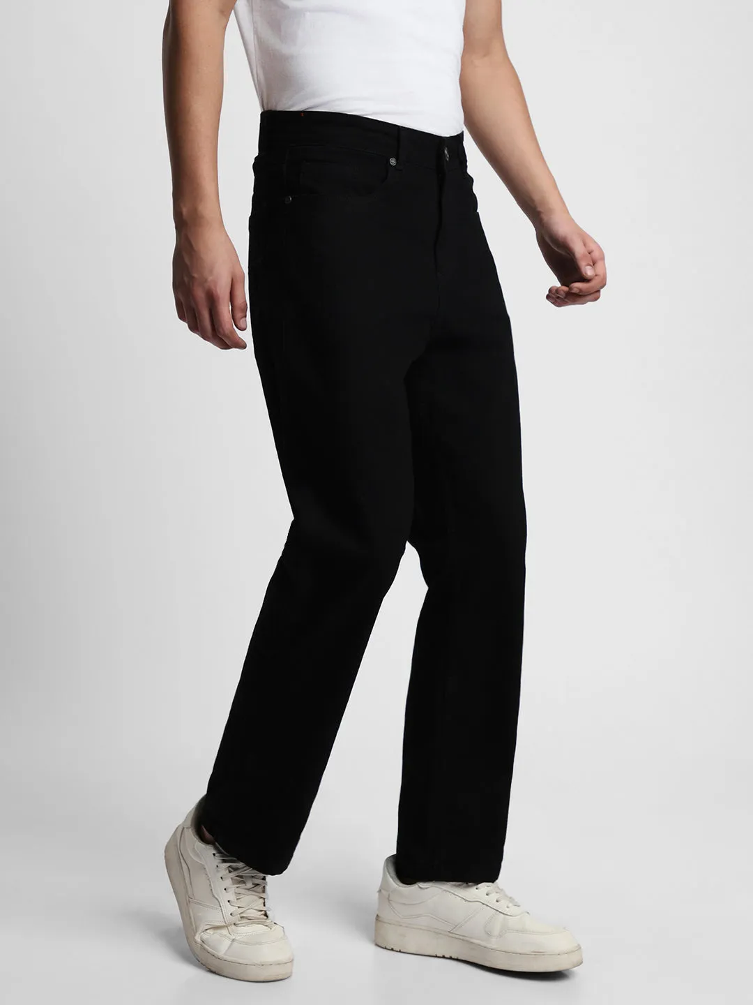 Men's Straight Fit Rinse Black Jeans