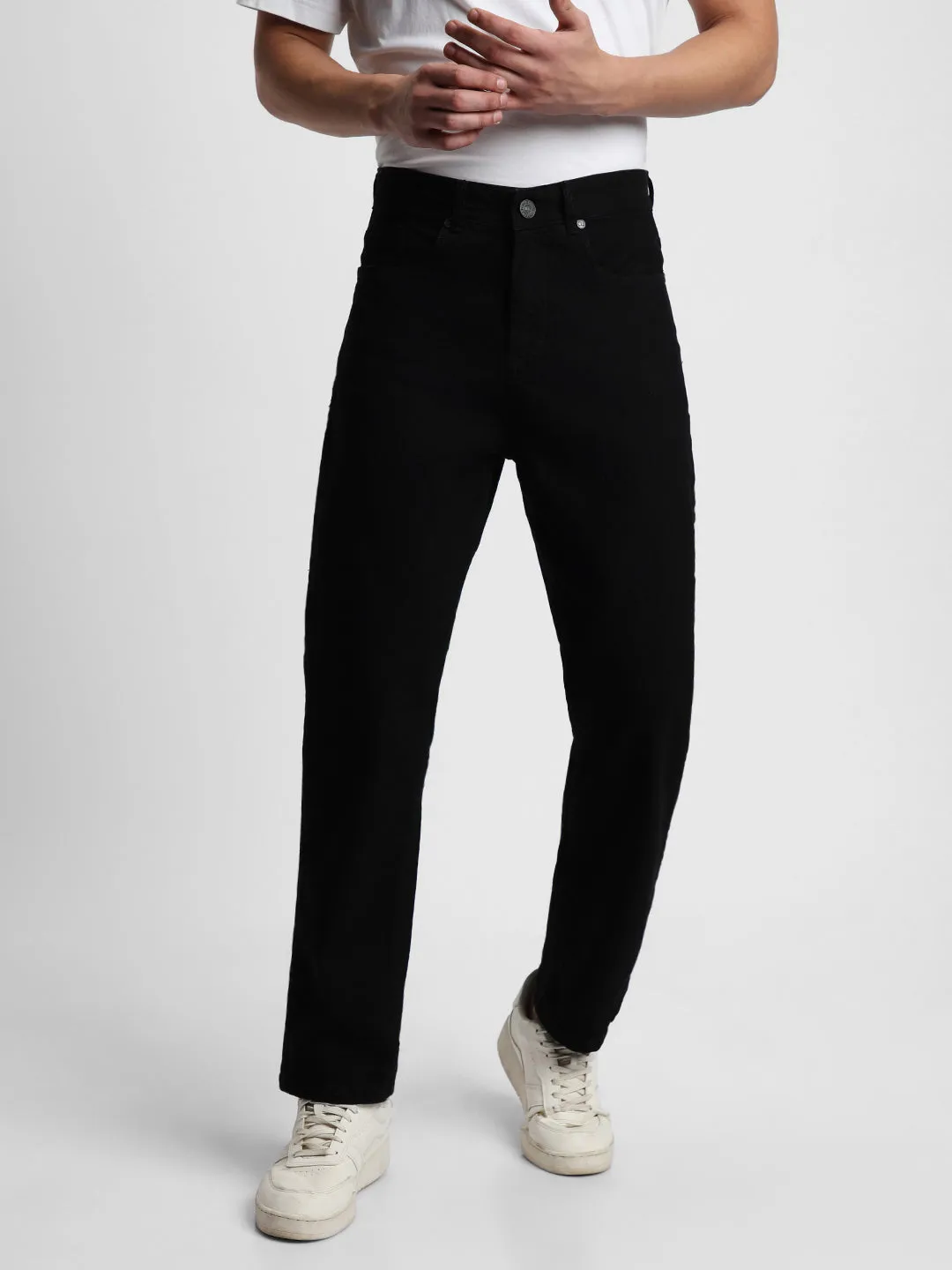 Men's Straight Fit Rinse Black Jeans