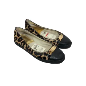 Michael Kors Animal Print & Black Leather Ballet Flats | Pre Loved |