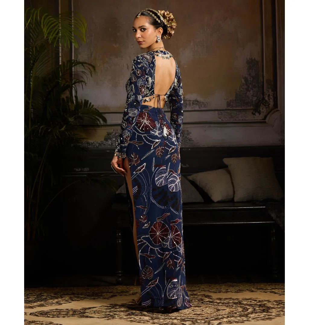 Midnight Blossom Skirt Set