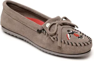 Minnetonka Womens Thunderbird Animikii Hardsole  Moccasins for Women with a Classic Leather Moccasin Silhouette, Cushioned Footbed, and Beaded Moccasin Design