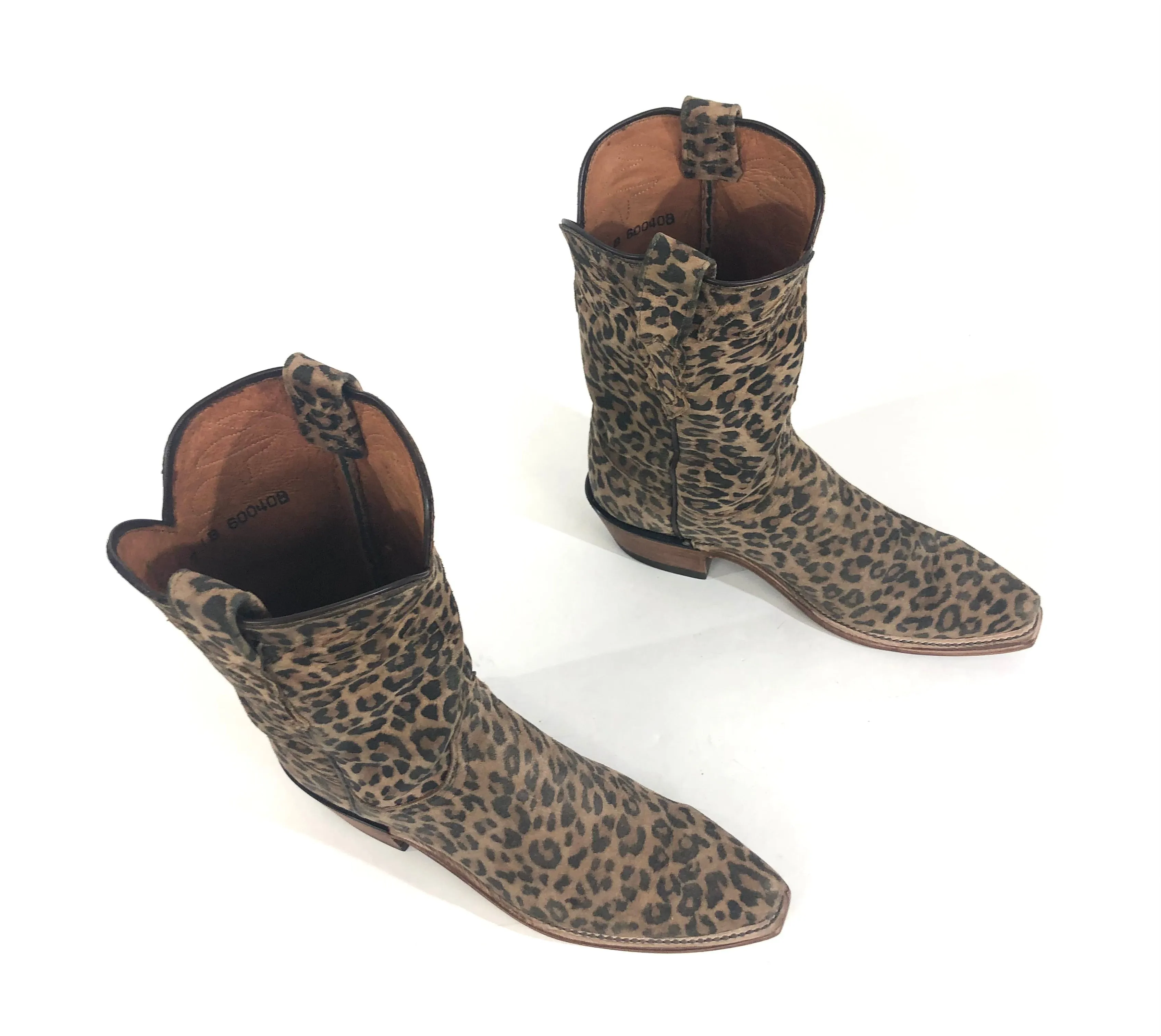 N8993.54 Old Town Leopard Printed Suede Cowgirl Boots | Size 7B