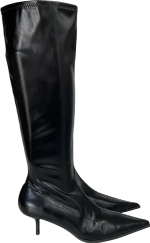 NA-KD Black Sharp Fitted Boots UK 7 EU 40 