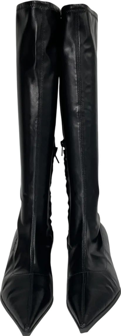 NA-KD Black Sharp Fitted Boots UK 7 EU 40 