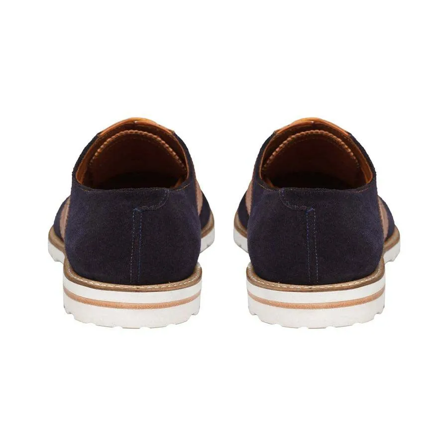 Navy Suede   Tan Combination Saddle Oxfords