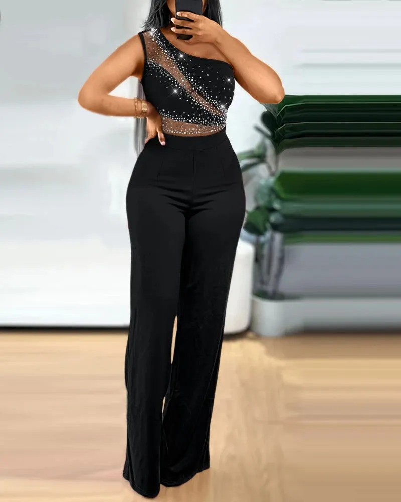 One-Shoulder Ruched Pants Set