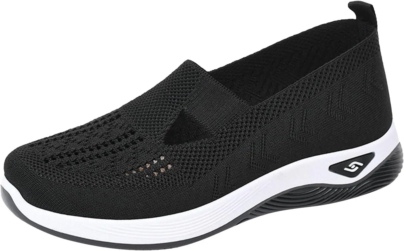 Orthopedic Shoes for Women Walking Shoes 2024 New Wove Breathable Soft Orthopedic Diabetic Comfortable Slip-On Sneakers