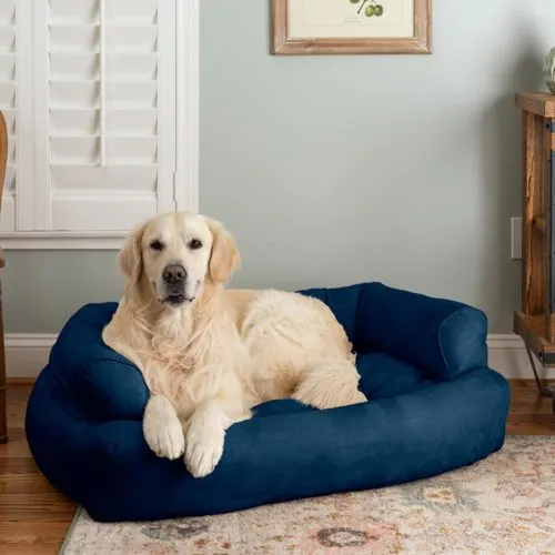 Overstuffed Luxury Dog Sofa in Luxury Microsuede Collection