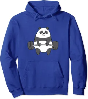 Panda Weightlifting Fitness Panda Gym Funny Panda Pullover Hoodie