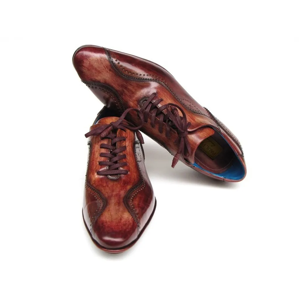 Paul Parkman Handmade Lace-Up Casual Shoes For Men Brown  (ID#84654-BRW)