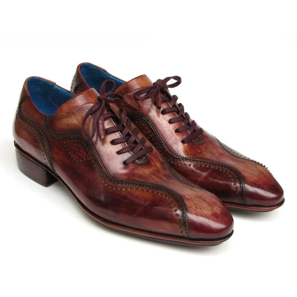 Paul Parkman Handmade Lace-Up Casual Shoes For Men Brown  (ID#84654-BRW)