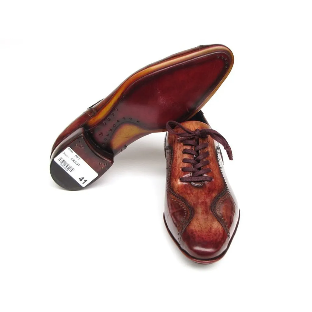 Paul Parkman Handmade Lace-Up Casual Shoes For Men Brown  (ID#84654-BRW)