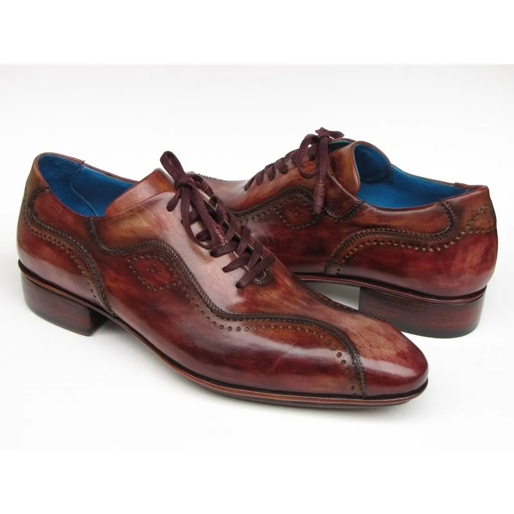 Paul Parkman Handmade Lace-Up Casual Shoes For Men Brown  (ID#84654-BRW)