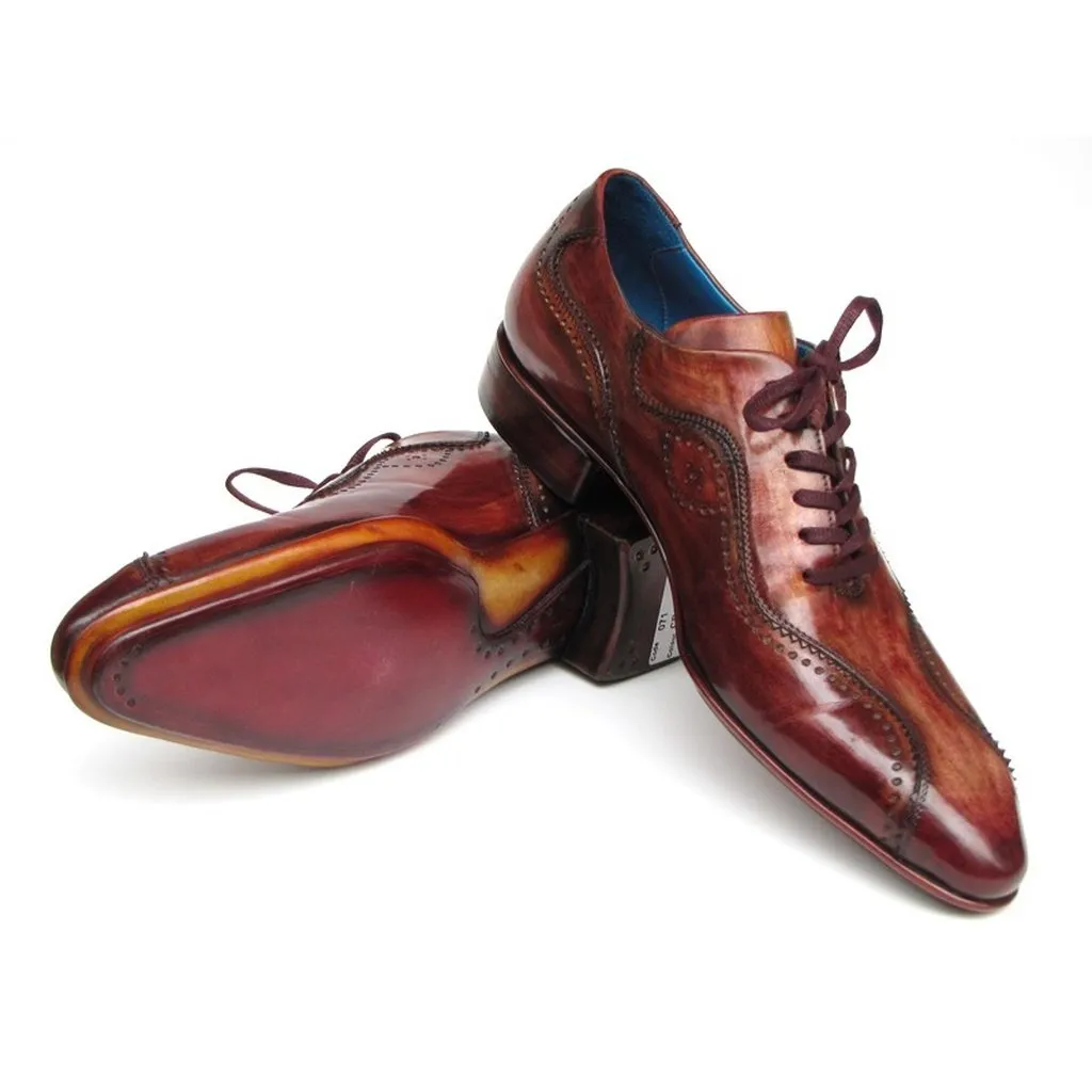 Paul Parkman Handmade Lace-Up Casual Shoes For Men Brown  (ID#84654-BRW)